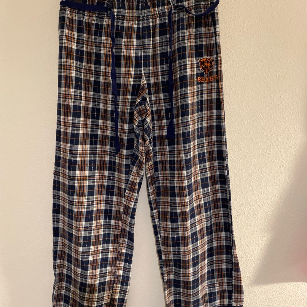 NFL Team Apparel Chicago Bears Ultimate Plaid Embroidered Pajama Pants Baggy XL